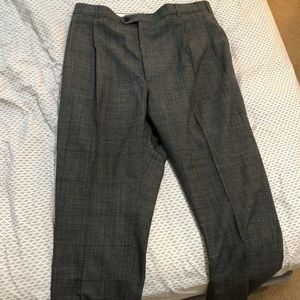 YSL Men’s Pleated Plaid Pants